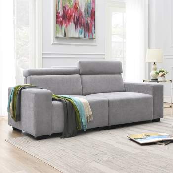 87" Velvet 2-Seater Sectional Sofa with Multi-Angle Adjustable Headrest - ModernLuxe