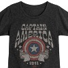 Girls' - Marvel - Captain America Band Fitted Short Sleeve Graphic T-Shirt - 2 of 4