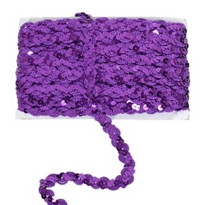 Alilang Sequin Braid Trim, 0.6 Inch Wave Sequin Strip, Glitter Metallic Paillette Sequin Ribbon, DIY Sewing Embellishment, 27 Yards - 1 of 4
