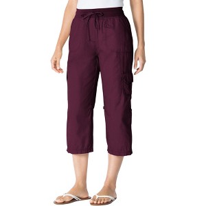 Woman Within Plus Size Convertible Length Cargo Capri/Bermuda - 1 of 4