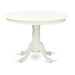 East West Furniture,Hartland Table 42" diameter Round Table -Linen White Finish - 1 of 2
