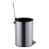 SEVOBAL Trash Can Kitchen Garbage Can Trash Cans Round Stainless Steel with Soft Close Lid Step Foot Pedal Bathroom Toilet, Gray, 14"*10"*10" - 4 of 4