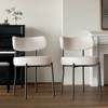 NicBex Mid-Century Modern Dining Chairs,Round Upholstered Kitchen Dining Room Chairs with Metal Legs for Kitchen,Living Room,White,4PC/2PC - 2 of 4