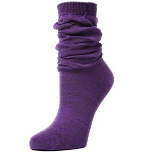 Memoi Joli Jeweltone Scrunched Cotton Blend Crew Socks - 1 of 2