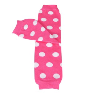 Wrapables Colorful Baby & Toddler Leg Warmers, Dots Pink & White - 1 of 2