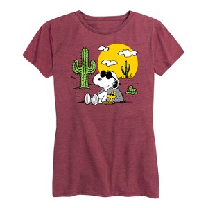 Women's - Peanuts - Snoopy & Woodstock Short Sleeve Graphic T-Shirt - 1 of 4