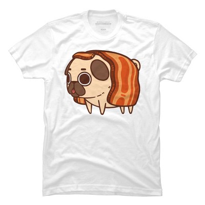 Men's Design By Humans Puglie Bacon Strip By Puglie T-Shirt