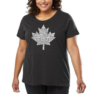 LA Pop Art Women's Word Art T-shirt - CANADIAN NATIONAL ANTHEM - 1 of 4