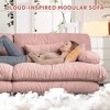 Aukfa Oversized Sofa ,Chenille Comfy Cloud Couch with 2 Lumbar Pillows 2 Throw Pillows for Living Room,Pink - 4 of 4