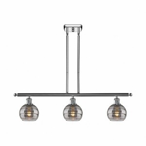 Rochester - 3 Light Stem Hung Island In Industrial Style-8.38 Inches Tall and 36 Inches Wide - 1 of 1