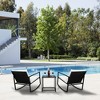 KTMBDW 3 Pieces Rocking Wicker Bistro Set, Patio Outdoor Furniture Conversation Sofa Sets with Porch Chairs and Coffee Table, Black - 2 of 4