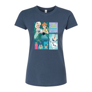 Women's - Disney - Elsa, Olaf & Anna Birthday Celebration Fitted Graphic T-Shirt - 1 of 2