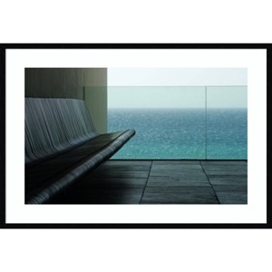 41" x 28" The Sound of The Sea by Florian Zeidler Wood Framed Wall Art Print - Amanti Art: Contemporary Black & White Photography - 1 of 4