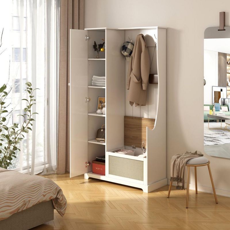 1 Door Closet, White Decorative Storage Cabinets Suitable for Indoor - Maison Boucle, 3 of 10