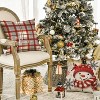 Winter Snowman Joy Snowflake Christmas Red Throw Pillow Covers, 18 x 18 Inch Xmas Tree Winter Holiday Buffalo Plaid - 4 of 4