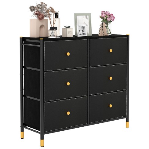 Costway 6-drawer Fabric Dresser Tower Wide Chest Of Drawers Storage ...