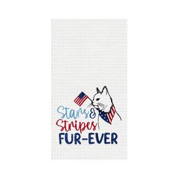 C&F Home Stars & Stripes Patriotic Cat 4th of July Cotton Kitchen Towel Dishtowel Decoration