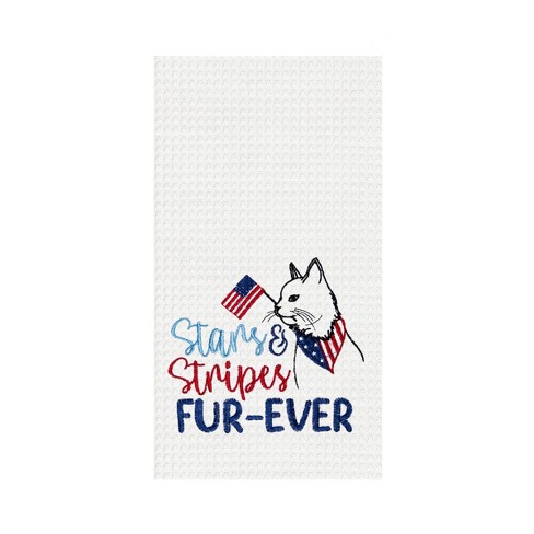 C&F Home Stars & Stripes Patriotic Cat 4th of July Cotton Kitchen Towel Dishtowel Decoration - image 1 of 4