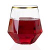 Smarty Had A Party 12 oz. Clear w/ Gold Rim Hexagonal Plastic Wine Goblets - 64 pcs - 3 of 4