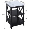 HomeStock End Table with Three Open Shelves and X Frame Panels, Transitional Storage Side Table for Coastal or Farmhouse Style Décor - 4 of 4