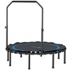 Soozier 48" Rebounder Trampoline for Adults, Foldable Mini Trampoline with Adjustable Handle Bar, Bungee Rebounder Jumping Cardio Trainer, Blue - 4 of 4