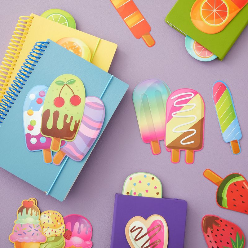Bright Creations 120-Pack Bulk Ice Cream Bookmarks for Students, Classroom Supplies, Cute and Colorful, 6 in, 2 of 9