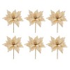 Melrose Glittered Poinsettia Stem (Set of 6) - 2 of 3