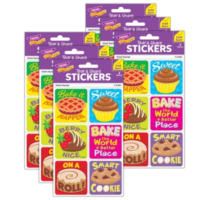 TREND Sweet Sayings Tear & Share Stickers®, 30 Per Pack, 6 Packs