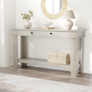 Console Table with 2 Drawers & Open Storage Shelf, 54 Inch Long Sofa Table Industrial-Style Hallway Table - 1 of 4
