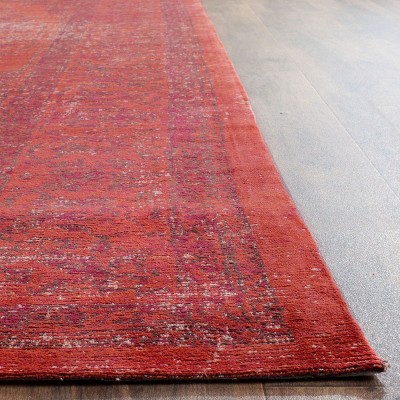 Classic Vintage 8' x 10' Orange and Red Cotton Rectangular Area Rug
