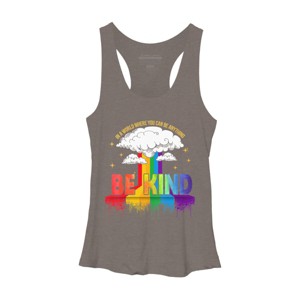 Adult Design By Humans You Can Be Anything Be Kind Pride By Legato Tendo Racerback Tank Top - 1 of 2