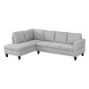 DOMETOUR Modern 3-Piece Living Room Sofa Set (Sofa+Left Side Chaise+Ottoman) - 3 of 4