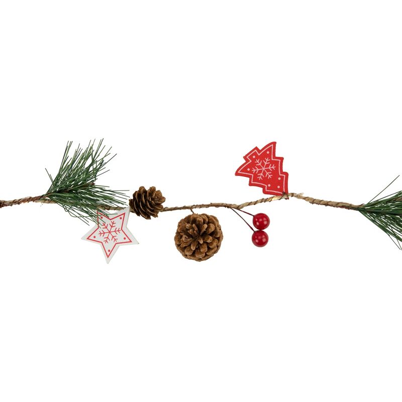 Northlight Pre-Lit B/O Tree, Star, and Pinecone Christmas Garland - 6.5' - Warm White LED Lights, 4 of 9