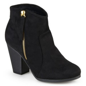 Journee Collection Womens Link Outside Zip Stacked Heel Booties - 1 of 4