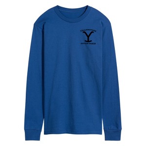 Men's - Yellowstone - Stone Duttonbravado Left Chest Long Sleeve Graphic T-Shirt - 1 of 4