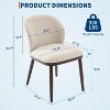Acekool Set of 8 Space-Smart Dining Chairs - Cream PU Seats w/Walnut Trim, Steel-Reinforced Frame for Large Gatherings - 2 of 4