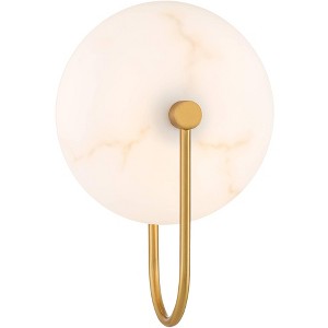 Possini Euro Design Possini Euro Tarquin 11 1/4" High Brass and Alabaster LED Wall Sconce - 1 of 4