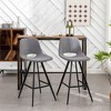 Roundhill Furniture Porth Fabric Kitchen 28.25 Barstools, Gray, Set of 2 - 4 of 4