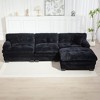 120.87" Chenille L-Shaped Modular Sectional Sofa with Deep Seating, Ottoman, Dual-Layer Cushions & Pillows - 2 of 4