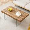 NicBex 43.3 Inch Rectangle Coffee Table with Marble/Texture Patterned Tabletop and Tempered Glass Legs for Living Room,Bedroom - 2 of 4