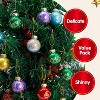 Joyfy 36 Pcs Christmas Colorful Mini Ball Ornament Set, Metalic Glass Balls with Glitter Prints & Rope Hangers, Hanging Ornaments for Christmas Tree - 3 of 4