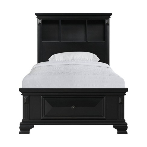 Twin Trent Storage Bookcase Bed With Usb Black Picket House Furnishings Target