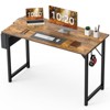Infurnic Desks Computer Desk with Headphone Hook, Home Office Desk Modern PC Table for Kids and Students Study Writing Table, Brown, 58"*3"*22" - 2 of 4