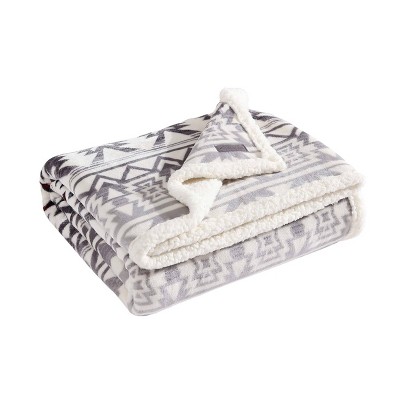 50"x60" Clyde Hill Striped Throw Blanket Gray - Eddie Bauer: Soft, Cozy, Machine Washable, Travel-Friendly