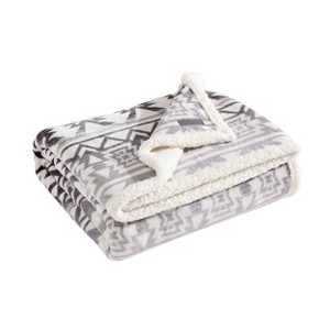 50"x60" Clyde Hill Striped Throw Blanket Gray - Eddie Bauer: Soft, Cozy, Machine Washable, Travel-Friendly - 1 of 4