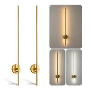 POWLIG LED Dimmable Aluminum Wall Sconce with 350 Degree Rotation (Set of 2) - 1 of 4