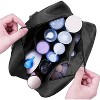 Full Size Toiletry Bag Women Large Cosmetic Bag Travel Makeup Bag Organizer Medicine Bag for Toiletries Essentials Accessories (Large, Black) - 4 of 4