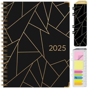 Global Printed Products Hardcover CY 2025 Fashion Planner - 8.5"x11" (Black Gold Triangles (FOIL)) - 1 of 4