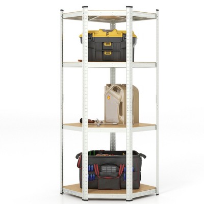 Tangkula 4-Tier Adjustable Garage Storage Utility Rack Corner Shelving Unit for Warehouse