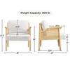 Yaheetech 2pcs Boucle Upholstered Accent Chairs with Rattan Back, White - 3 of 4